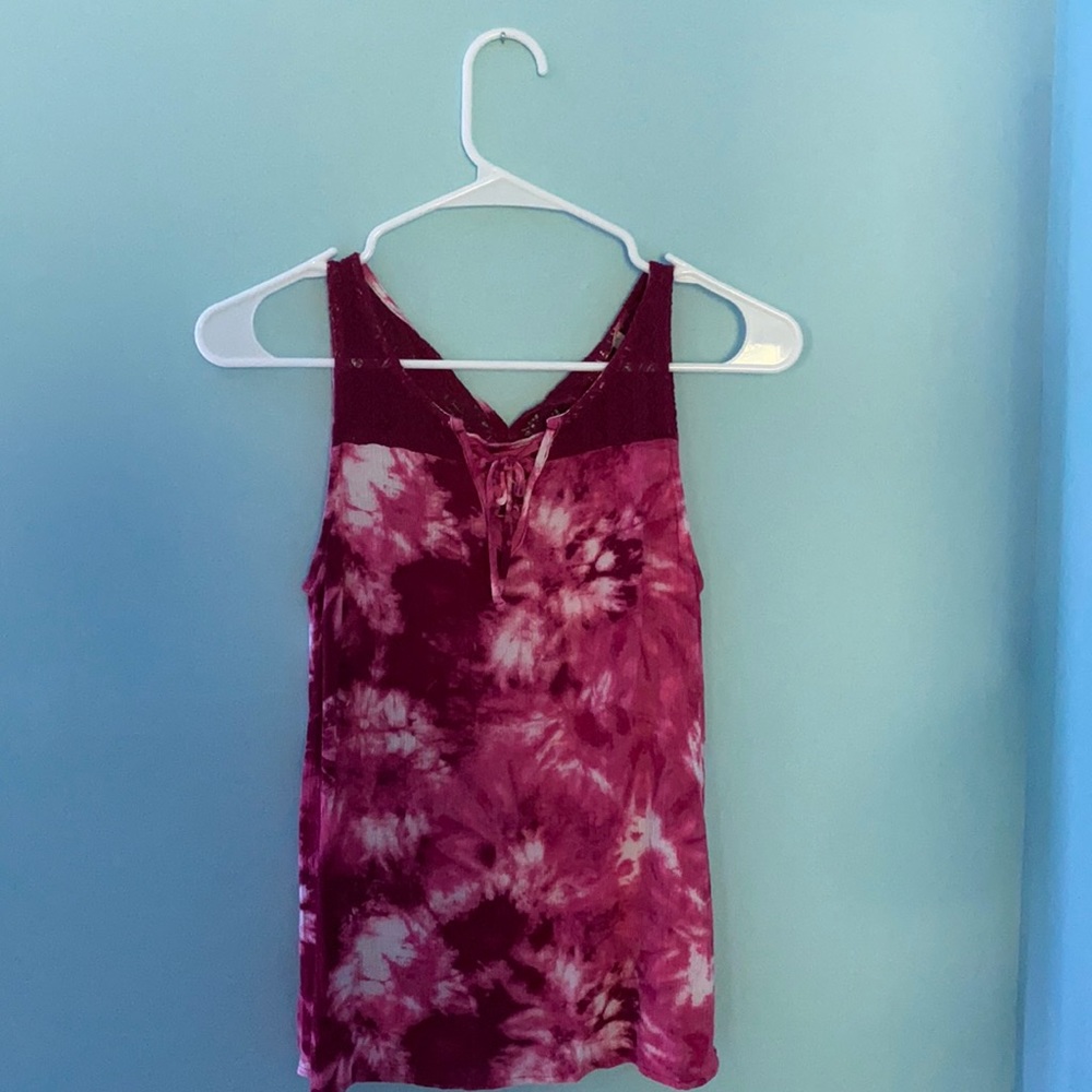 Kids 14 Pink Tie-dye Mudd Tank Top